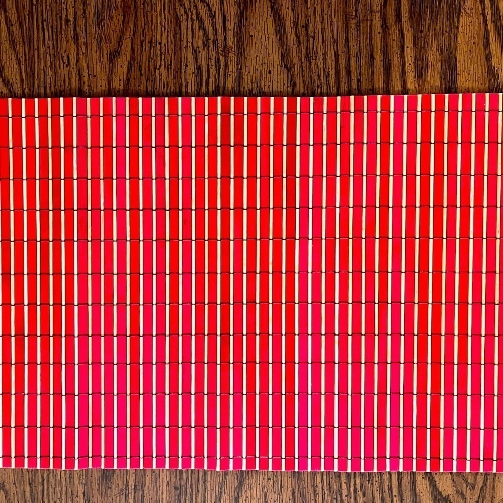 𝅺6 red handmade bamboo placemats